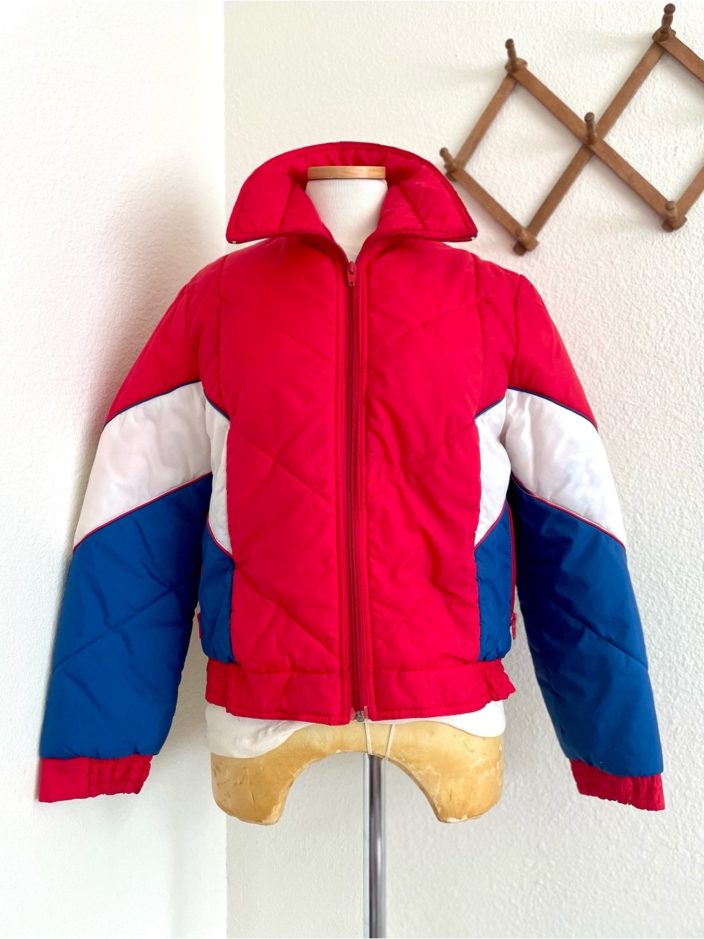 70s Vintage Colorblock Puffer Jacket